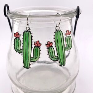 Cactus REFLECTIONS SILVERTONE EARRINGS